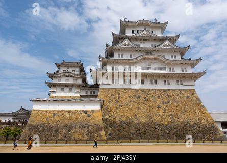 Außenansicht des Schlosses Himeji in Japan Stockfoto