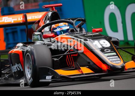 Melbourne, Australien, 31. März 2023. Tommy Smith (19) fährt zum Van Amersfoort Racing während der Formel-3-Qualifikation beim australischen Formel-1-Grand-Prix am 31. März 2023 auf der Melbourne Grand-Prix-Rennstrecke in Albert Park, Australien. Kredit: Dave Hewison/Speed Media/Alamy Live News Stockfoto