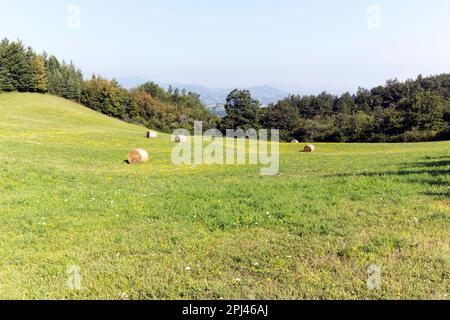 Blick auf die Via Francigena in Lunigiana, Italien Stockfoto