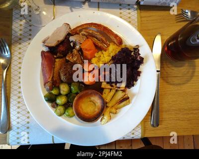 Englisches Weihnachtsessen. Stockfoto