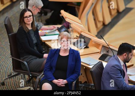 Edinburgh Scotland, Vereinigtes Königreich, 30. März 2023. Shona Robison, die neue stellvertretende erste Ministerin der schottischen Nationalpartei im schottischen Parlament. Live-Nachrichten von sst/alamy Stockfoto