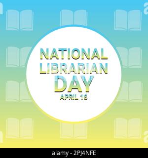 Nationalbibliothekar-Tag. April 16. Vektordarstellung. Design für Banner, Poster oder Druck. Stock Vektor