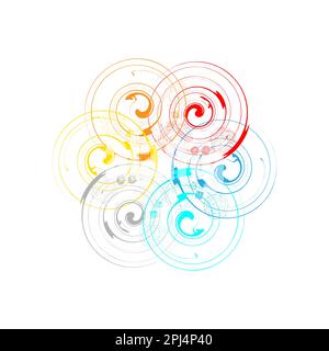 Abstrakte geometrische Kunst. Farbenfrohe Speed Lines in Kreisform. Vektordarstellung Stock Vektor