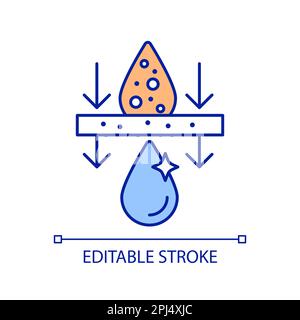 RGB-Farbsymbol für Schmutzwasserfiltersystem Stock Vektor