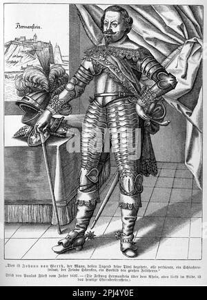 Johann von Werth war während des Dreißigjährigen Krieges deutscher Soldat und Kavalleriebefehlshaber. Er kämpfte für das Heilige Römische Reich und wurde bekannt für seine taktischen Fähigkeiten, Mobilität und Loyalität zu seiner Sache Stockfoto
