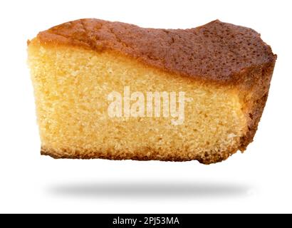 Scheibe von italienischem Süßkuchen Torta Margherita hausgemacht mit Eiern, Mehl, Butter und Zucker. Isoltaed Stockfoto