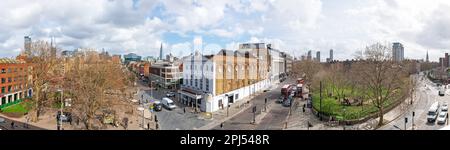 Panoramafoto des Old Vic Theatre in London SE1. Stockfoto