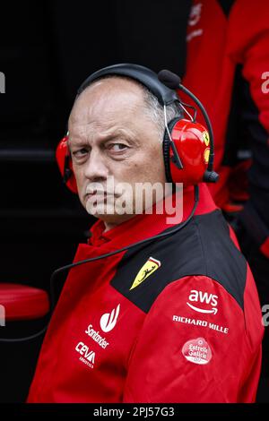 Melbourne, Australien. 31. März 2023. Melbourne, Australien – 31./03. Januar 2023, VASSEUR Frederic (FRA), Teamleiter und Geschäftsführer der Scuderia Ferrari, Porträt während der Formel 1 Rolex Australian Grand Prix 2023, 3. Runde der Formel-1-Weltmeisterschaft 2023 vom 31. März bis 2. April 2023 auf dem Albert Park Circuit in Melbourne, Australien – Foto: Xavi Bonilla/DPPI/LiveMedia Credit: Independent Photo Agency/Alamy Live News Stockfoto