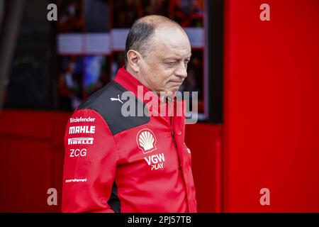 Melbourne, Australien. 31. März 2023. Melbourne, Australien – 31./03. Januar 2023, VASSEUR Frederic (FRA), Teamleiter und Geschäftsführer der Scuderia Ferrari, Porträt während der Formel 1 Rolex Australian Grand Prix 2023, 3. Runde der Formel-1-Weltmeisterschaft 2023 vom 31. März bis 2. April 2023 auf dem Albert Park Circuit in Melbourne, Australien – Foto: Xavi Bonilla/DPPI/LiveMedia Credit: Independent Photo Agency/Alamy Live News Stockfoto