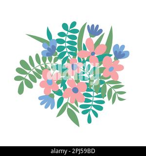 Flacher Blumenstrauß Stock Vektor