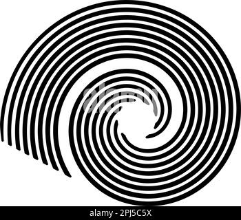 Geometrisches „Snail Shell“-Logo. Abbildung eines flachen Vektors Stock Vektor