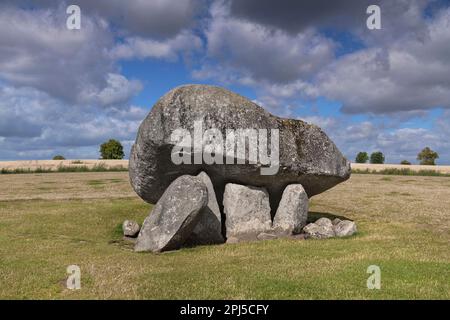 Irland, County Carlow, Browneshill Dolmen, ein megalithisches Portalgrab mit einem Capstone, das auf 150 metrische Tonnen geschätzt wird und aus dem Jahr 400 stammt Stockfoto