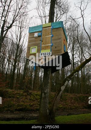 Ein Upside-down-Haus im Chateau de Flers in der Normandie, Frankreich, Europa Stockfoto