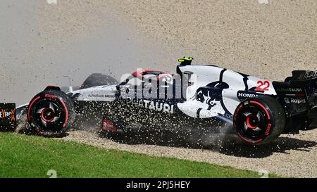 Melbourne, Australien. 31. März 2023. 22 TSUNODA Yuki (Jap), Scuderia AlphaTauri AT04, Action während der Formel 1 des australischen Grand Prix 2023, 3. Runde der Formel-1-Weltmeisterschaft 2023 vom 31. März bis 2. April 2023 auf dem Albert Park Circuit in Melbourne, Australien - Foto: Dppi/DPPI/LiveMedia Credit: Independent Photo Agency/Alamy Live News Stockfoto