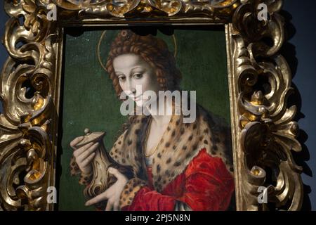 Details von Gemälden in den Uffizien in Florenz Stockfoto