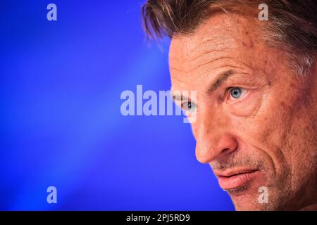 Paris, Frankreich, Frankreich. 31. März 2023. Herve RENARD anlässlich der Pressekonferenz zur Vorstellung des neuen Trainers der französischen Frauenmannschaft am 31. März 2023 im Sitz des französischen Fußballverbands in Paris, Frankreich. (Kreditbild: © Matthieu Mirville/ZUMA Press Wire) NUR REDAKTIONELLE VERWENDUNG! Nicht für den kommerziellen GEBRAUCH! Stockfoto