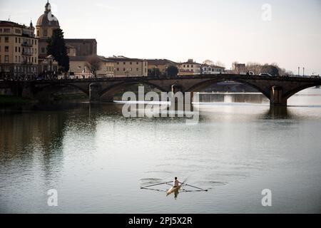 Fluss Arno in Florenz Stockfoto