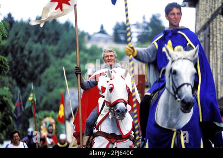 Aveyron (12) Najac mittelalterliches Dorf (Bastide aus dem 16. Jahrhundert). Häuser auf der Barriou Stockfoto