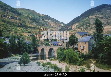 Frankreich. Occitanie. Lozere (48). Sainte-Enimie. Stockfoto