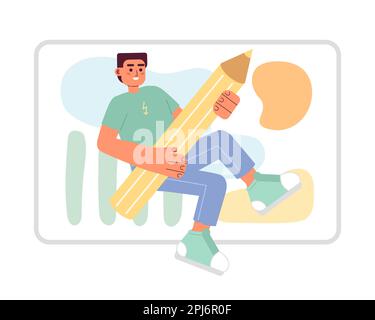 Grafikdesigner Freiberufler Flachkonzept Vektordarstellung Stock Vektor