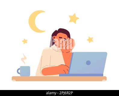 Keine festen Arbeitsstunden bei freiberuflicher Arbeit 2D vektorisolierte Punktdarstellung Stock Vektor