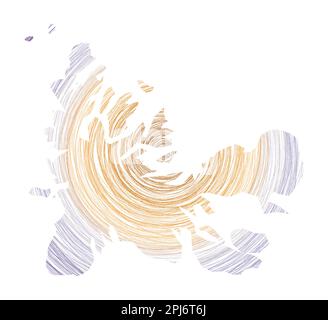 TAAF-Karte mit konzentrischen Kreisen gefüllt. Skizzieren Sie Kreise in Form des Landes. Vektorabbildung. Stock Vektor