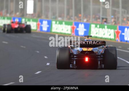 MELBOURNE, Australien, 31. März 2023; #81, Oscar PIASTRI, AUS, McLaren F1 Team, MCL60, Mercedes-Motor während DES AUSTRALISCHEN Formel 1 Grand Prix am 31. März 2023, Albert Park - Melbourne, Formel 1 Rennen in Australien, Motorsport, F1 GP, Honorarpflichtiges Foto, gebührenpflichtiges Bild, Copyright © Clay CROSS / ATP Images (CROSS Clay / ATP / SPP) Stockfoto