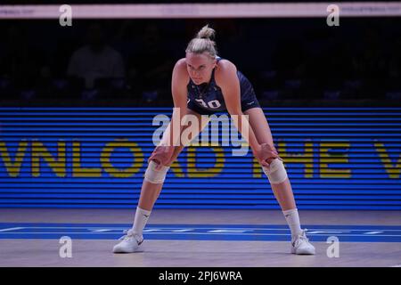 ANKARA, TURKIYE - 13. JULI 2022: Frantti Alexandra in den USA gegen Serbien VNL-Viertelfinale in der Ankara Arena Stockfoto