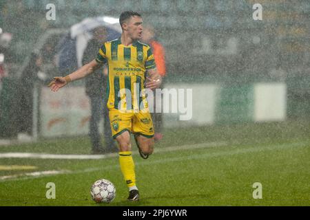 Den Haag, Niederlande. 31. März 2023. DEN HAAG, NIEDERLANDE - MÄRZ 31: Guillem Rodriguez von ADO Den Haag während des niederländischen Keukenkampioendivisie-Spiels zwischen ADO Den Haag und Telstar im Bingoal-Stadion am 31. März 2023 in Den Haag, Niederlande (Foto von Hans van der Valk/Orange Pictures). Credit: Orange Pics BV/Alamy Live News Stockfoto