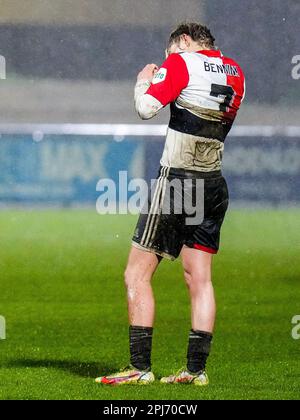 Rotterdam - Maxime Bennink von Feyenoord V1 während des Spiels zwischen Feyenoord V1 und PSV V1 in Nieuw Varkenoord am 31. März 2023 in Rotterdam, Niederlande. (Box to Box Pictures/Yannick Verhoeven) Guthaben: Box to Box pictures/Alamy Live News Stockfoto