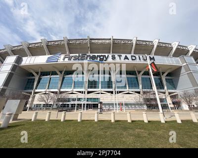 Im FirstEnergy Stadium finden die Cleveland Browns der NFL sowie andere Sport- und Unterhaltungsveranstaltungen statt. Stockfoto