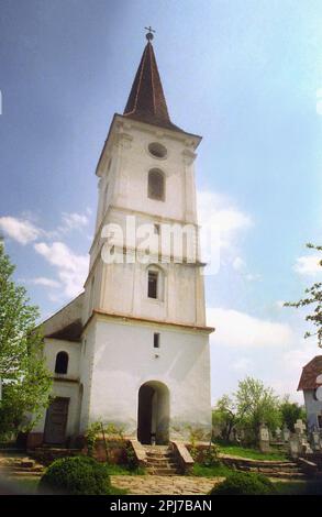 Sibiel, Rumänien, ca. 1999. Die christlich-orthodoxe Kirche der Heiligen Dreifaltigkeit, ein historisches Denkmal aus dem 18. Jahrhundert. Stockfoto