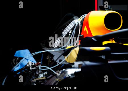 MELBOURNE, AUSTRALIEN, Albert Park Street Circuit, 31. März: Das Red Bull Racing RB19-Aggregat wird am 31. März 2023 beim australischen Formel 1 Grand Prix auf dem Albert Park Street Circuit ausgestellt. Formel 1 - F1 Motorsport, kostenpflichtiges Bild, Foto und Copyright © PETERSON Mark ATP Images (PETERSON Mark / ATP / SPP) Stockfoto