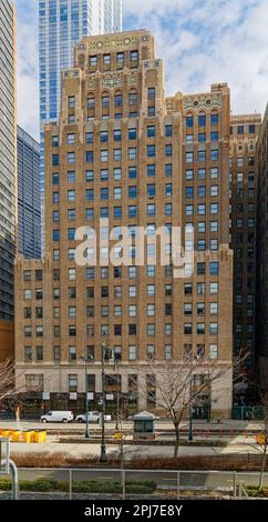 Post Towers, ein Umbau von Büro zu Wohnraum, ist die ehemalige Heimat der New York Evening Post im Art déco-Stil. Stockfoto