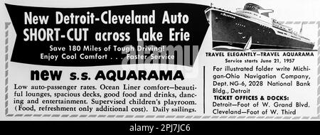 Travel Aquarama Werbespot in einem Magazin in NatGeo Juni 1957 Stockfoto