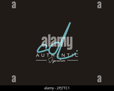 Vektor für DIE Signature-Logo-Vorlage DER WERBUNG. Stock Vektor