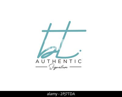 Vektor der BT-Signatur-Logo-Vorlage. Stock Vektor