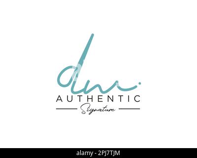 Vektor für die DW-Signature-Logo-Vorlage. Stock Vektor