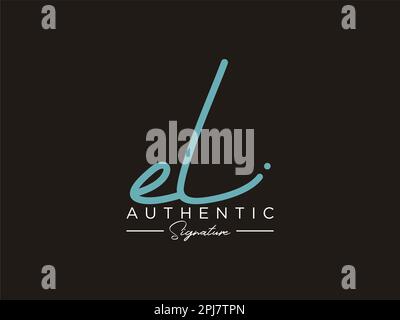 EL Signature Logo-Vorlage Vektor. Stock Vektor