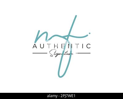 Vektor für MF-Signaturlogo. Stock Vektor