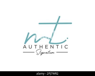 VEKTOR für SIGNATURE-Logo-Vorlage FÜR MT. Stock Vektor