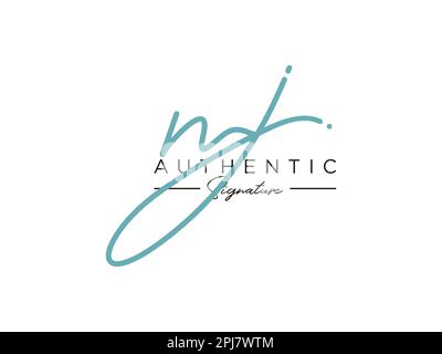 Vorlagenvektor für das MJ-Signature-Logo. Stock Vektor