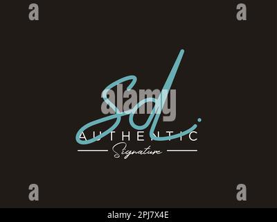 SD Signature Logo-Vorlage Vektor. Stock Vektor
