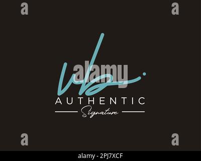 VB Signature Logo-Vorlage Vektor. Stock Vektor