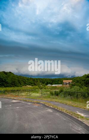 Tornado warnte vor Gewitter in Cape Cod, Massachusetts Stockfoto