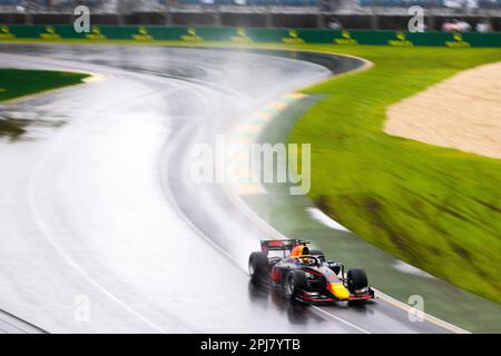 Melbourne, Australien. 31. März 2023. Ayumu Iwasa aus Japan und das Dammteam, das während der Qualifizierung F2 auf der Grand-Prix-Strecke von Albert Park fährt. Kredit: SOPA Images Limited/Alamy Live News Stockfoto