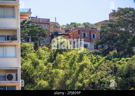 Cantagalo Hill aus dem Stadtviertel Ipanema in Rio de Janeiro, Brasilien. Stockfoto