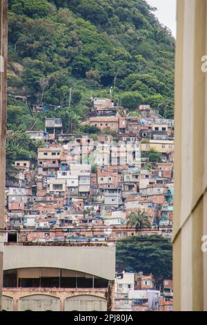 Favela von santa marta, aus dem Stadtviertel Botafogo in Rio de Janeiro, Brasilien. Stockfoto