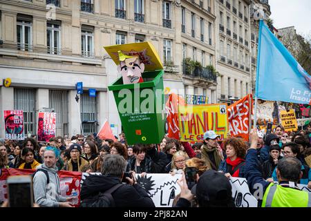 10E Journal de mobilisation contre la réforme des retraites. Paris le 28/03/2023 Stockfoto