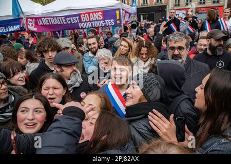 10E Journal de mobilisation contre la réforme des retraites. Paris le 28/03/2023 Stockfoto